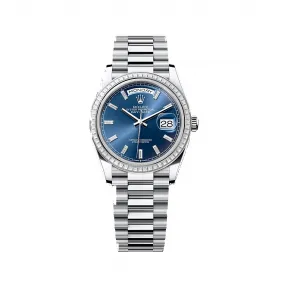 劳力士/Rolex 星期日历型 36 MM 铂金 藉恒动摆陀双向自动上链 中性表 M128396tbr-0024