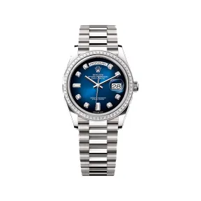 劳力士/Rolex 星期日历型 36 MM 18K白色黄金 藉恒动摆陀双向自动上链 中性表 M128399tbr-0007