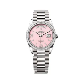 劳力士/Rolex 星期日历型 36 MM 18K白色黄金 藉恒动摆陀双向自动上链 中性表 M128399tbr-0009