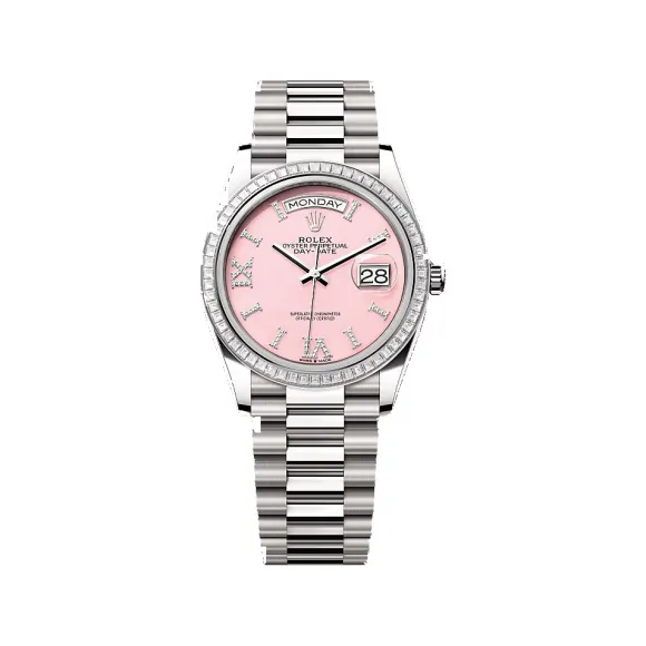 劳力士/Rolex 星期日历型 36 MM 18K白色黄金 藉恒动摆陀双向自动上链 中性表 M128399tbr-0009