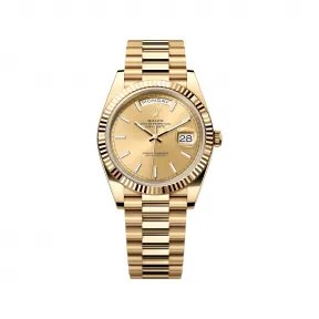 劳力士/Rolex 星期日历型 40 MM 18K黄金 藉恒动摆陀双向自动上链 男表 M228238-0003