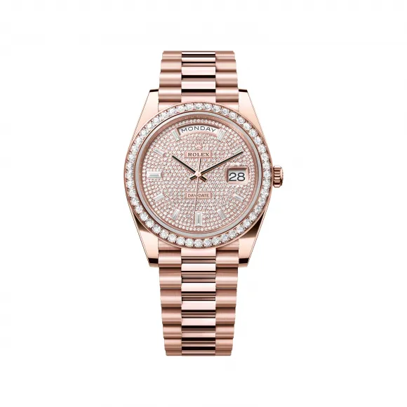 劳力士/Rolex 星期日历型 40 MM 18K永恒玫瑰金 藉恒动摆陀双向自动上链 男表 M228345rbr-0002