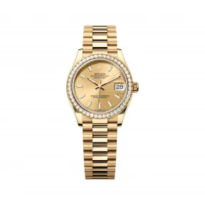 劳力士/Rolex 日志型 31 MM 18K黄金 藉恒动摆陀双向自动上链 女表 M278288rbr-0022