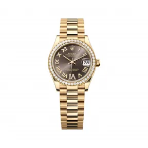 劳力士/Rolex 日志型 31 MM 18K黄金 藉恒动摆陀双向自动上链 女表 M278288rbr-0026