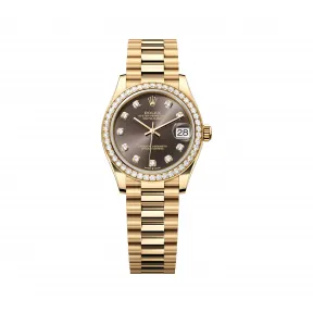 劳力士/Rolex 日志型 31 MM 18K黄金 藉恒动摆陀双向自动上链 女表 M278288rbr-0030