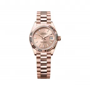 劳力士/Rolex 女装日志型 28 MM 18K永恒玫瑰金 藉恒动摆陀双向自动上链 女表 M279175-0025