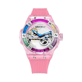 罗米/Ronald Mille 无色水晶外壳 43mm 全自动定制机械机芯 男表 R6201P-C-P