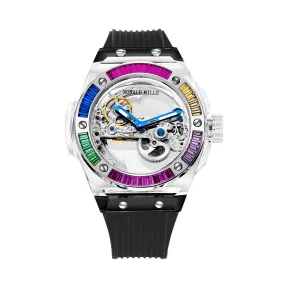 罗米/Ronald Mille 无色水晶外壳 43mm 全自动定制机械机芯 男表 R6201W-C-B