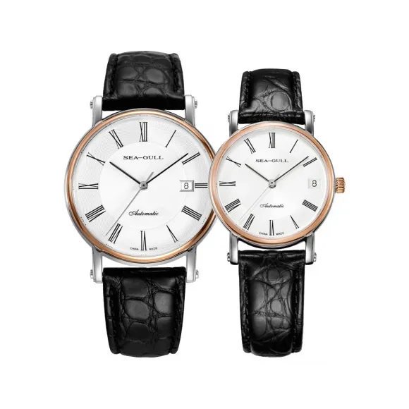 海鸥/Seagull 女士/情侣系列 31mm,38mm,38.5mm 全钢包18K玫瑰金 自动机械机芯 情侣表 218.377-L