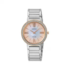 精工/Seiko discovermore系列 30.5MM 不锈钢 太阳能 女表 SUP432