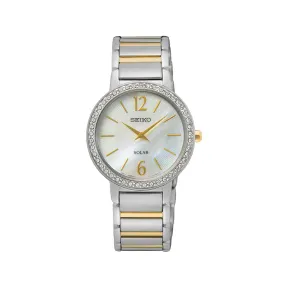 精工/Seiko Discover More系列 不锈钢 30.5MM 太阳能机芯 女表 SUP469P1