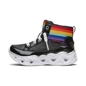 斯凯奇/Skechers 黑色/多彩色 HEART LIGHTS 女童魔术贴闪灯休闲靴 20272N-BKMT