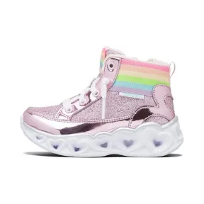 斯凯奇/Skechers 粉红色 HEART LIGHTS 女童魔术贴闪灯休闲靴 20272N-PNK