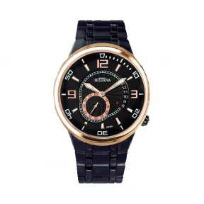 时添雅/Sultana 42毫米 镀黑及玫瑰金双色 石英机芯 男表 370104