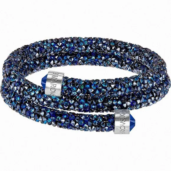 施华洛世奇/Swarovski 手镯 Crystaldust 双圈手镯, 蓝色, 不锈钢 5237752