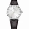 施华洛世奇/Swarovski 手表 Graceful Lady 腕表, 真皮表带, 咖啡色, 银色 5261668