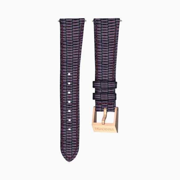 施华洛世奇/Swarovski 18mm 表带 皮革饰以缝线 紫色 镀玫瑰金色调 5263560