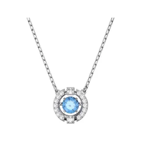 施华洛世奇/Swarovski Swarovski Sparkling Dance 项链  圆形切割  蓝色  镀铑 5279425
