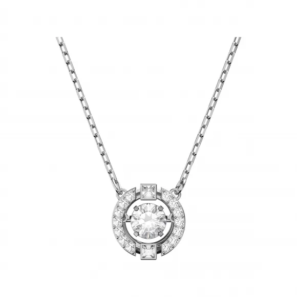 施华洛世奇/Swarovski Swarovski Sparkling Dance 项链  圆形切割  白色  镀铑 5286137