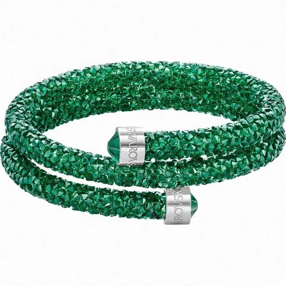 施华洛世奇/Swarovski 手镯 Crystaldust 双圈手镯, 绿色, 不锈钢 5292450