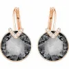 施华洛世奇/Swarovski 耳饰 Bella V 穿孔耳环, 大码, 灰色, 镀玫瑰金色 5353202