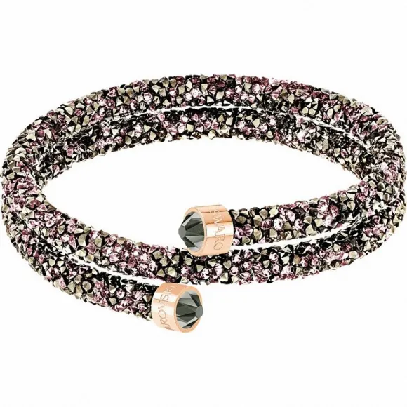 施华洛世奇/Swarovski 手镯 Crystaldust 双圈手镯, 彩色设计, 镀玫瑰金色 5372878