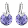 施华洛世奇/Swarovski 耳饰 Bella V 穿孔耳环, 紫罗兰, 镀白金色 5389358