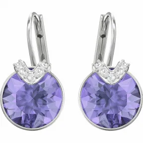 施华洛世奇/Swarovski 耳饰 Bella V 穿孔耳环, 紫罗兰, 镀白金色 5389358