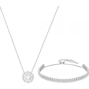 施华洛世奇/Swarovski Sparkling Dance 套装, 中码, 白色, 镀白金色 套装 5407517