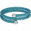 施华洛世奇/Swarovski 手镯 Crystaldust 双圈手镯, 海蓝色, 不锈钢 5409021
