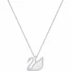 施华洛世奇/Swarovski Iconic Swan 链坠, 白色, 镀铑 5411791