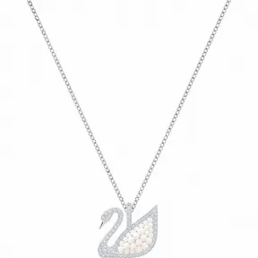 施华洛世奇/Swarovski Iconic Swan 链坠, 白色, 镀铑 5411791
