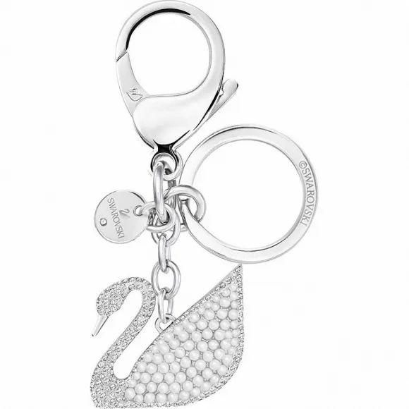 施华洛世奇/Swarovski 坠饰 Iconic swan 手袋坠饰, 白色, 不锈钢 5413623