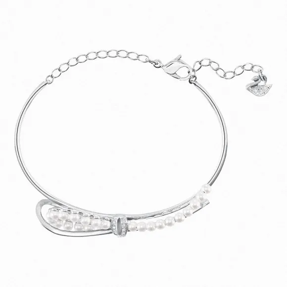 施华洛世奇/Swarovski 手镯 Leonore 手镯, 白色, 镀白金色 5447494