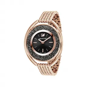 施华洛世奇/Swarovski Crystalline Oval 腕表, 金属手链, 黑色, 玫瑰金色调 PVD 5480507