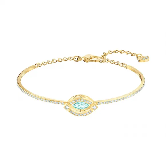 施华洛世奇/Swarovski Sparkling Dance 手镯, 绿色, 镀金色调 5497476