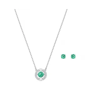 施华洛世奇/Swarovski Sparkling Dance 套装, 绿色, 镀铑 5516965