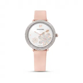 施华洛世奇/Swarovski Crystal Frost 腕表 真皮表带 粉红色 玫瑰金色调 PVD 5519223