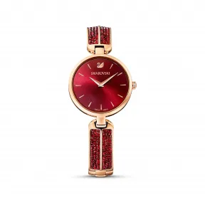 施华洛世奇/Swarovski Dream Rock 腕表 金属手链 红色 玫瑰金色调 PVD 5519312