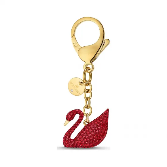 施华洛世奇/Swarovski Swan 手袋坠饰 红色 镀金色调 5526754