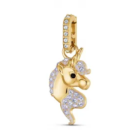 施华洛世奇/Swarovski Out of this World Unicorn Charm 紫罗兰 镀金色调 5531527