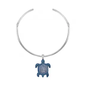施华洛世奇/Swarovski 蓝色 镀铑,镀钯 项圈 Mustique Sea Life Turtle 项圈 5533759