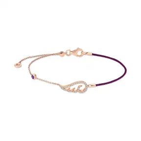 施华洛世奇/Swarovski 星愿之翼18K玫瑰金紫晶钻石手链 5538164