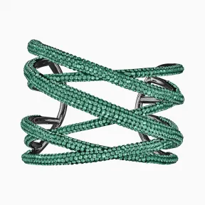 施华洛世奇/Swarovski Tigris袖口 大号 绿色 镀钌 5540380