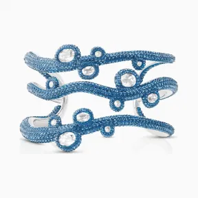 施华洛世奇/Swarovski Tigris袖口 Aqua 镀钯 5568629