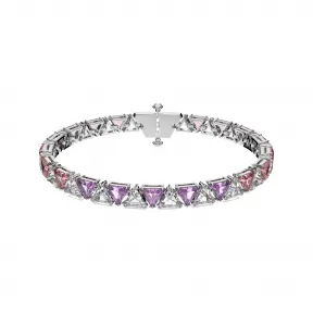 施华洛世奇/Swarovski Ortyx 手链  三角形切割  粉红色  镀铑 5614928