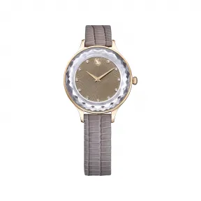 施华洛世奇/Swarovski Octea Nova 腕表  瑞士制造  真皮表带  米色  玫瑰金色调润饰 5649999