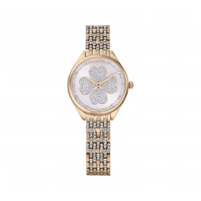 施华洛世奇/Swarovski Attract 腕表  瑞士制造  幸运草  金属手链  玫瑰金色调  5653347