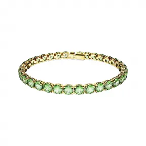 施华洛世奇/Swarovski Matrix Tennis 手链  圆形切割  长  绿色  镀金色调 5658848