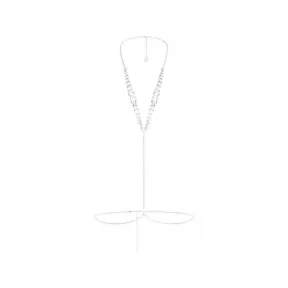 施华洛世奇/Swarovski Swarovski x SKIMS 身体链 混合式切割 爪链 V 形 白色 镀铑 5678070